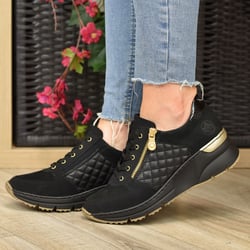 Rieker - N6314-00 Side Zip Wedge Shoes Black