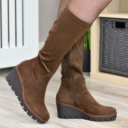 Susst - Becky Wedge Sock Boots Brown