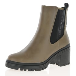 s.Oliver - 25431 Block Heeled Ankle Boots, Dark Taupe