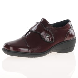 Softmode - Zabrina Velcro Strap Shoes, Bordeaux