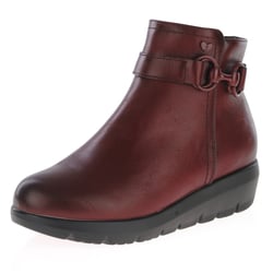 Susst - Jade Low Wedge Ankle Boot, Burgandy