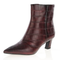 Tamaris - 25384 Kitten Heel Ankle Boots, Merlot Croc