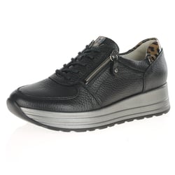 Waldlaufer - 758009 Leather Platform Shoes, Black/Metallic
