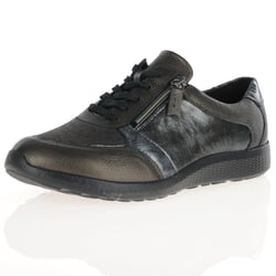 Waldlaufer - Flat Side-Zip Trainers Dark Bronze/Multi -815M01