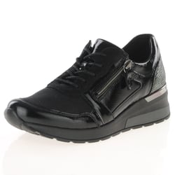 Waldlaufer - 939H01 Side Zip Trainers, Black Combi