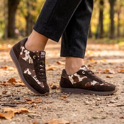 Xti - 145533 Cow Print Retro Trainers - Brown