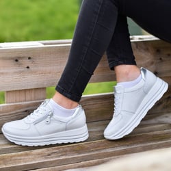 Waldlaufer - 758009 Leather Platform Trainer White
