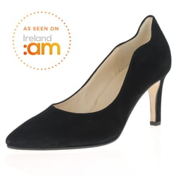 Gabor - Degree Suede Heeled Court Shoes, Black