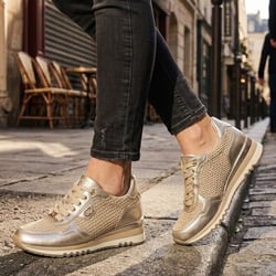 Marco Tozzi - 23774 Laced Trainers, Platinum