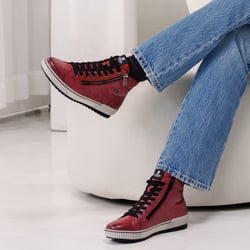 Remonte - D0772-36 Lace Up Ankle Boots, Dark Red