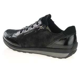 Ara - 64587 Osaka Side Zip Trainers - Black Shimmer 2