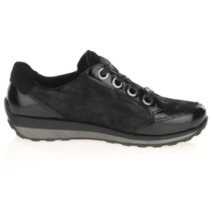 Ara - 64587 Osaka Side Zip Trainers - Black Shimmer 3