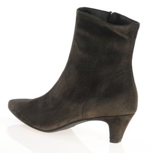Paul Green - 8288 Suede Kitten Heel Ankle Boots - Brown 2