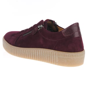 Gabor - Wisdom Suede Twin Zip Trainers Mulberry 2