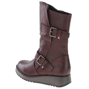 Heavenly Feet - Hannah Vegan Mid Calf Boots - Burgundy 2