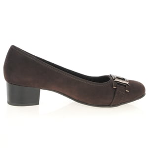 Jana - 22369 Block Heeled Court Shoes - Mocca 3