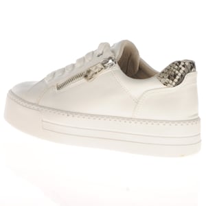 Jana - 23767 Flatform Side Zip Trainers - White 3