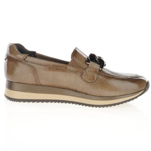 Jana - 24766 Vegan Patent Loafers - Stone Brown 3