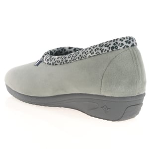Lunar - Paloma Leopard Trim Slippers - Grey 3