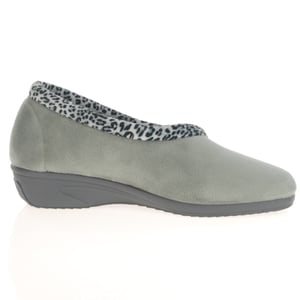 Lunar - Paloma Leopard Trim Slippers - Grey 2