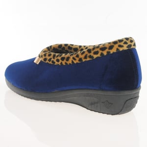 Lunar - Paloma Leopard Trim Slippers - Navy 2
