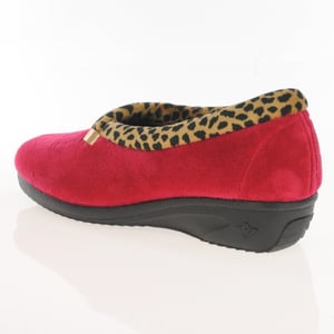 Lunar - Paloma Leopard Trim Slippers - Red 2