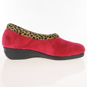 Lunar - Paloma Leopard Trim Slippers - Red 3