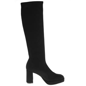 Miss Elastic - 77031 Platform Knee Sock Boots - Black 3