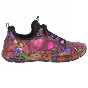 Rieker - 44569-90 Floral Print Lace Up shoes Borduax Comb 3