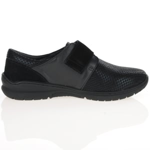 Softmode - Daba Stretch Suede Velcro Strap Shoes - Black 3