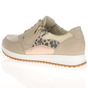 Waldlaufer - 752016 Side Zip Trainers - Beige / Light Gold 3