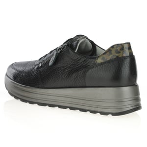 Waldlaufer - 758009 Leather Platform Shoes - Black 2
