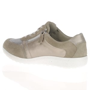 Waldlaufer - 815M01 Side Zip Trainers - Grey / Taupe 3