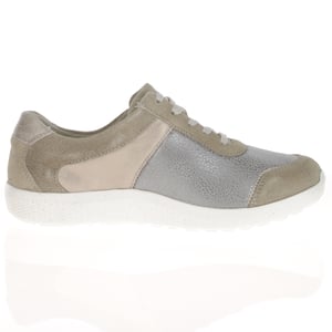 Waldlaufer - 815M01 Side Zip Trainers - Grey / Taupe 2