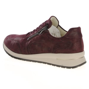 Waldlaufer - 928002 Side Zip Trainers - Bordeaux Shimmer 2