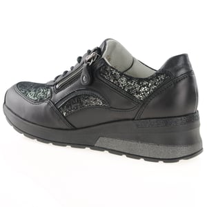 Waldlaufer - 939011 Low Wedge Trainers - All-Black 2