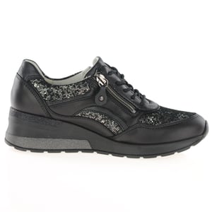 Waldlaufer - 939011 Low Wedge Trainers - All-Black 3