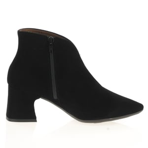 Wonders - 9013 Suede Heeled Ankle Boots - Black 3