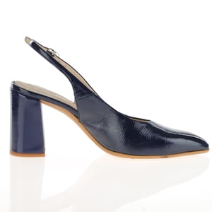 Wonders - 5802 Vilma Slingback Block Heels - Navy 3