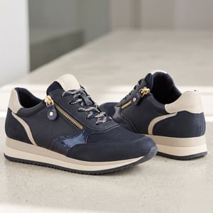 Jana - 23774 Vegan Side Zip Trainers, Navy