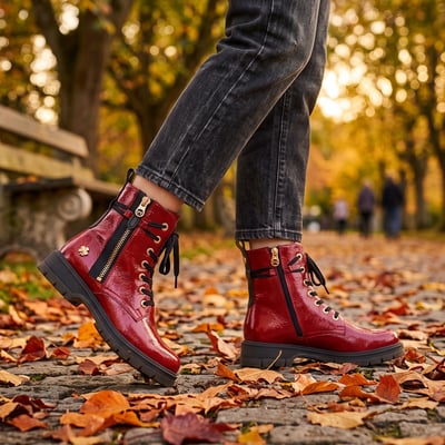 Marco Tozzi - 85200 Ankle Boots - Dark Red Patent 1