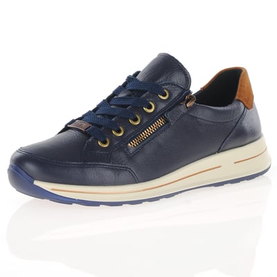 Ara - 24801 Osaka Side Zip Trainers Navy/Nut 1
