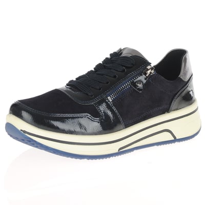 Ara - 27540 Sapporo Suede Side Zip Trainers - Navy 1