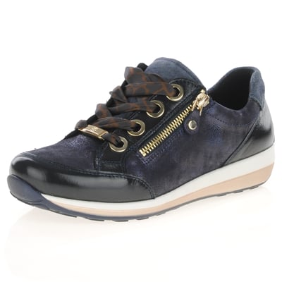 Ara - 64587 Osaka Side Zip Trainers - Navy Shimmer 1