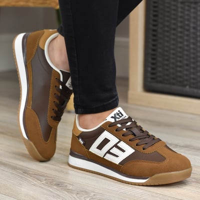 Xti - 145018 Retro Trainers, Camel/Brown 1