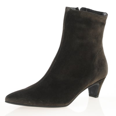 Paul Green - 8288 Kitten Heel Ankle Boots, Brown Suede 1