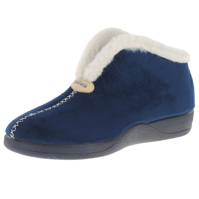 DeValverde - DVV1129 Fur Lined Bootie Slipper, Navy 1
