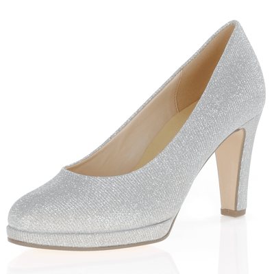 Gabor - Splendid Platform Heeled Pump, Silver 1