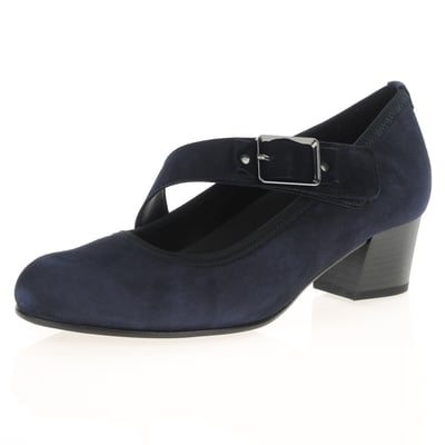 Gabor - Fortune Mary Jane Suede Shoes - Dark Navy 1