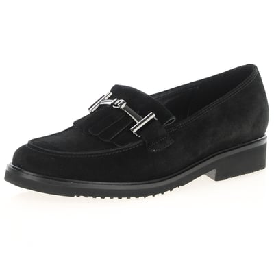 Gabor - Leader Suede Leather Loafers, Black 1